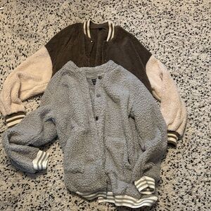 Two SHEIN Cozy Gray and Cream Women’s Jacket
